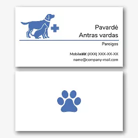 Veterinarijos gydytojo vizitinės kortelės Šablonas