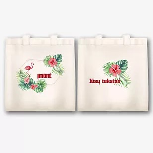 Audinio maišelio modelis su flamingo