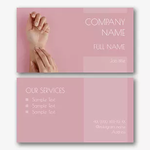 Template of a modern business card of a manicure master