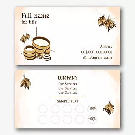 Business card template for baths, saunas