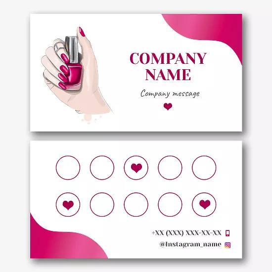 Manicure salon business card template