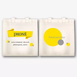 Drobės ekologinio maišelio šablonas su spauda