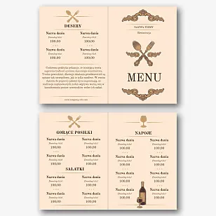 Szablon menu restauracji Retro