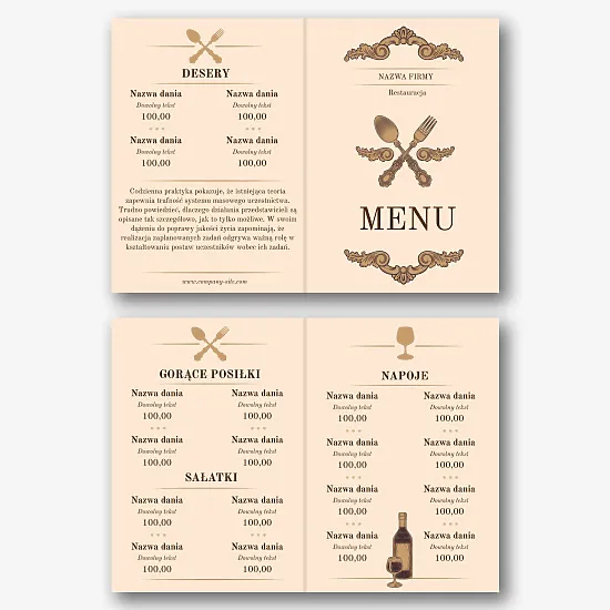Szablon menu restauracji Retro