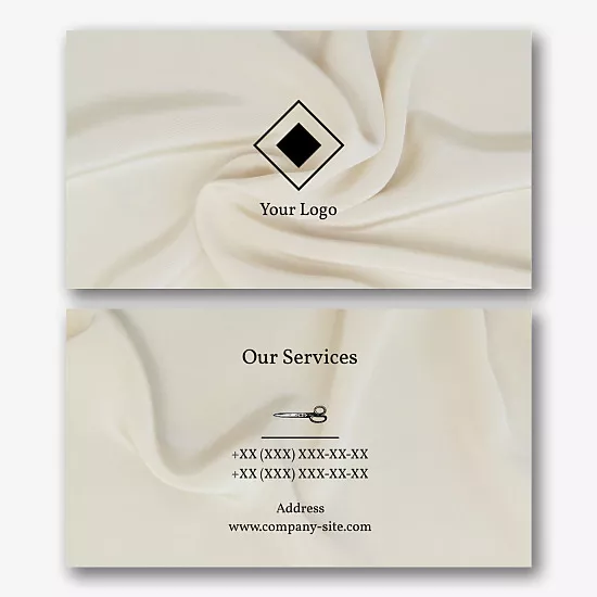 The business card template of the tulle and curtains store