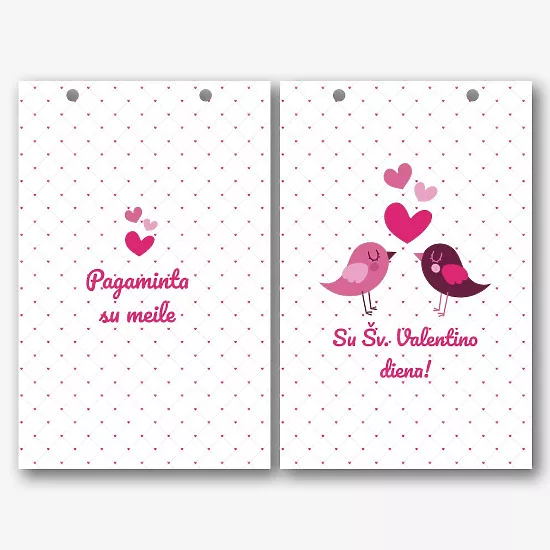 Popierinio maišelio šablonas Valentino dienai