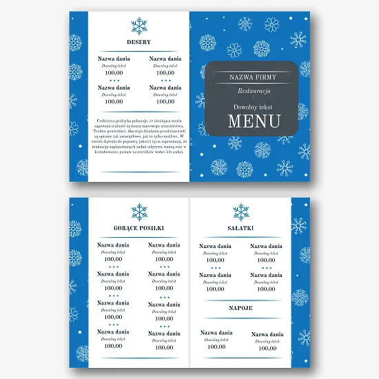 Szablon menu noworocznego