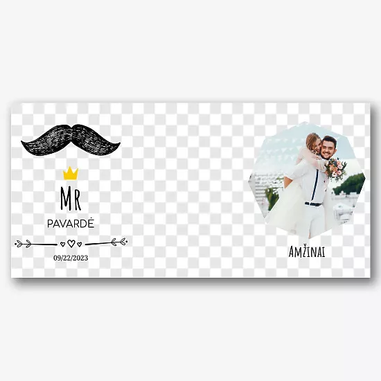 Vestuvių šablonas spausdinimui ant puodelių