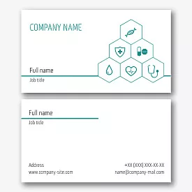 Business card template of a medical institution