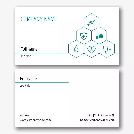 Business card template of a medical institution