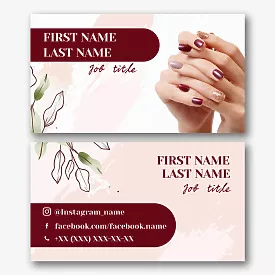 Manicure master's business card template