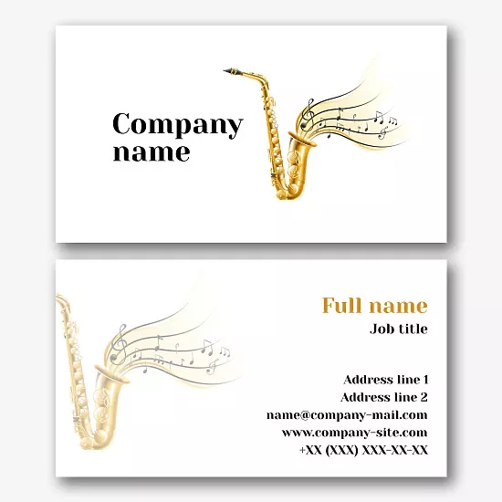Saxophonist business card template
