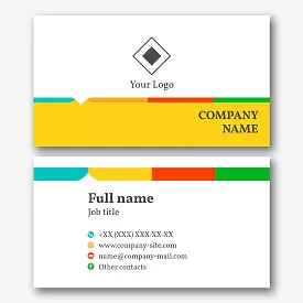 Corporate business card template with bright stripes