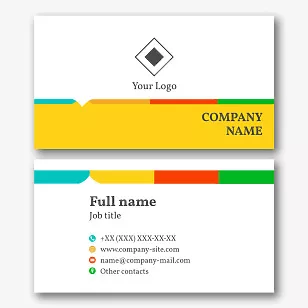 Corporate business card template with bright stripes