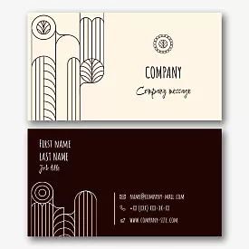 Universal business card template with a pattern