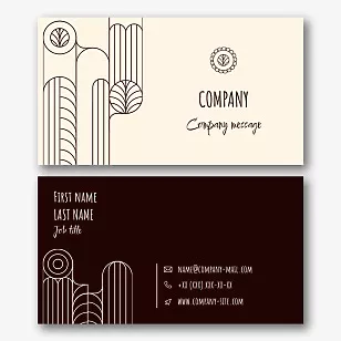 Universal business card template with a pattern