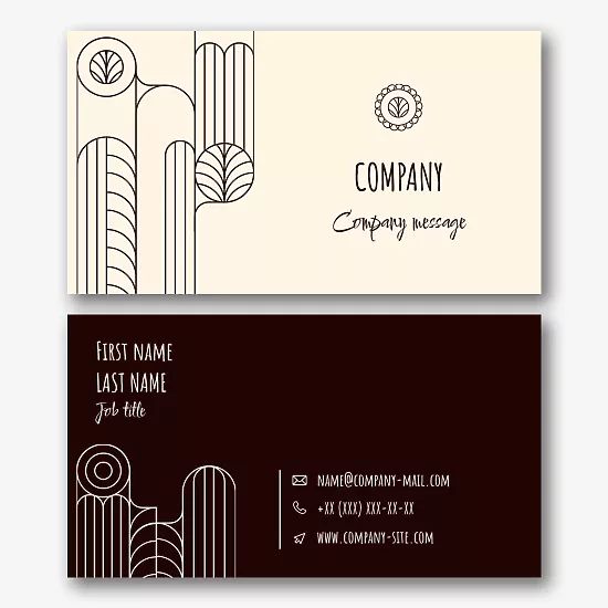 Universal business card template with a pattern