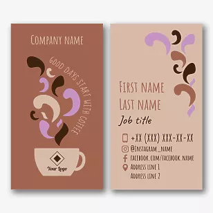 Coffee shop business card template