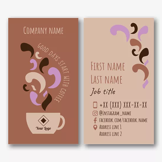 Coffee shop business card template