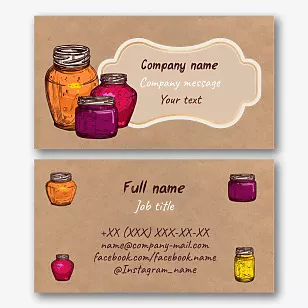 Jam manufacturer's business card template