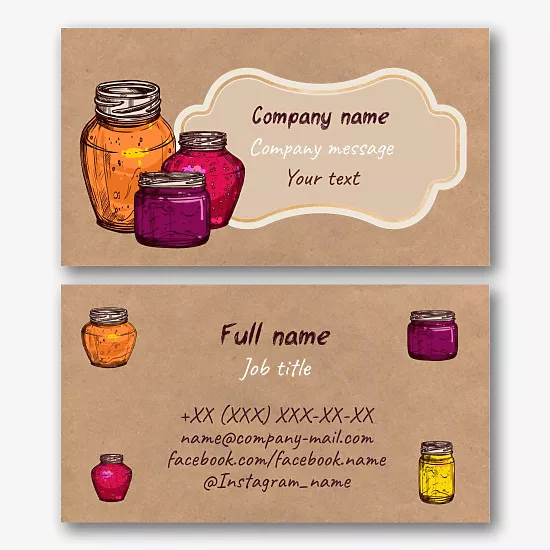 Jam manufacturer's business card template