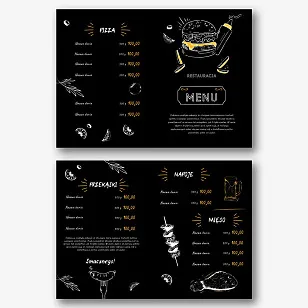 Szablon menu restauracji