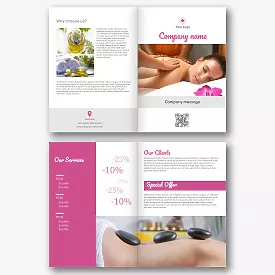 The template of the promotional brochure of the spa