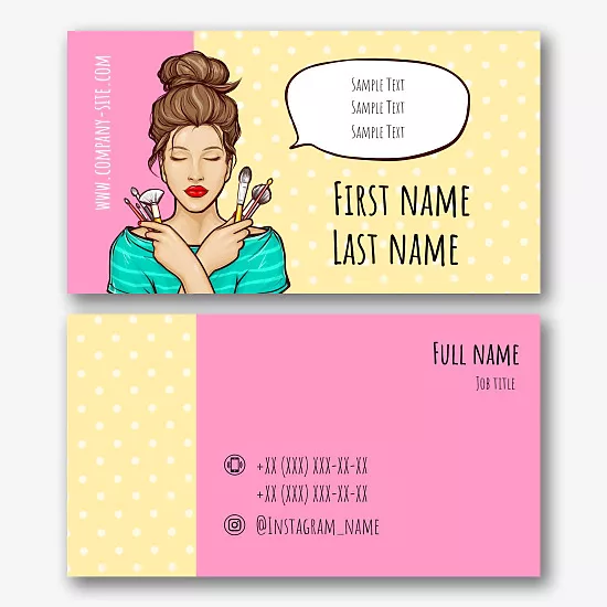Make-up artist's business card template