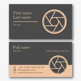 Photo store business card template