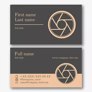 Photo store business card template