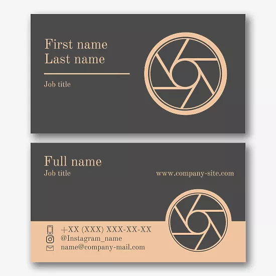 Photo store business card template