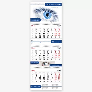 Oftalmologijos klinikos ketvirčio kalendoriaus šablonas