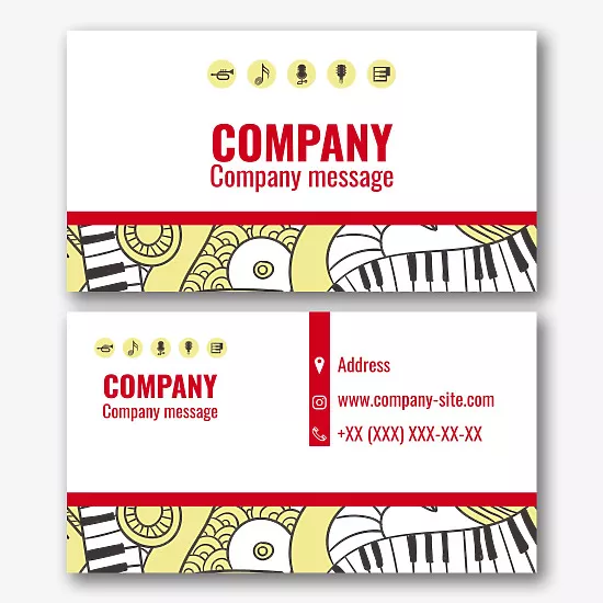 Music School business card template