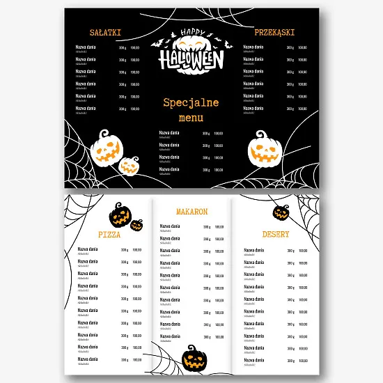 Specjalny szablon menu na Halloween