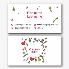 Needlework store business card template