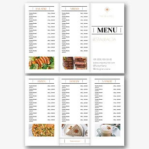 Szablon menu restauracji