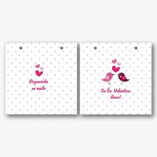 Popierinio maišelio šablonas Valentino dienai