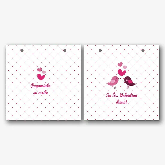 Popierinio maišelio šablonas Valentino dienai