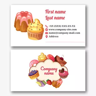 Pastry chef's business card template