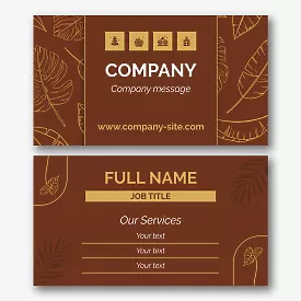 Business card template for baths, saunas