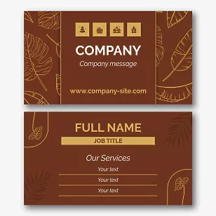 Business card template for baths, saunas