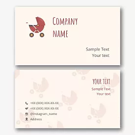 A business card template for a baby stroller store
