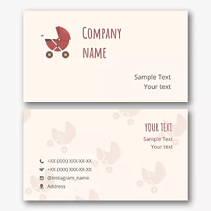 A business card template for a baby stroller store