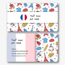French language teacher's business card template