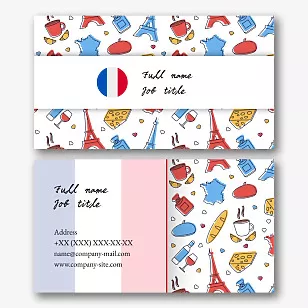 French language teacher's business card template