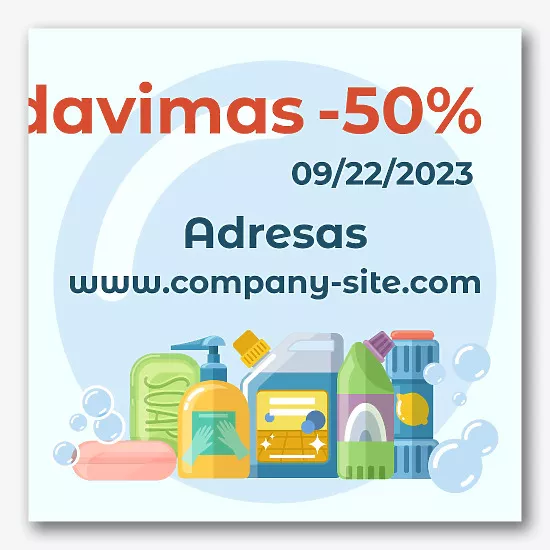 Valymo produktų parduotuvės reklamjuostės šablonas