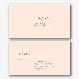 Template for a simple classic business card