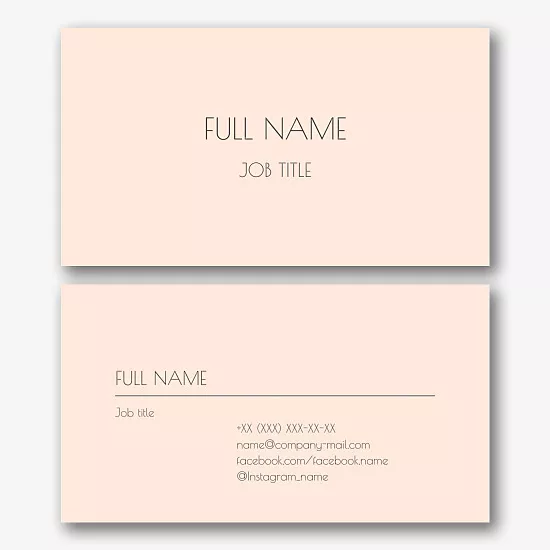 Template for a simple classic business card