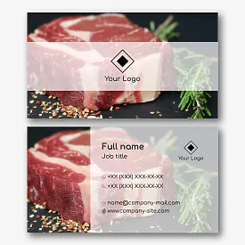 Meat supplier's business card template