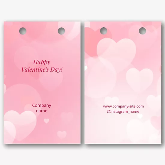 Paper bag template for Valentine's Day